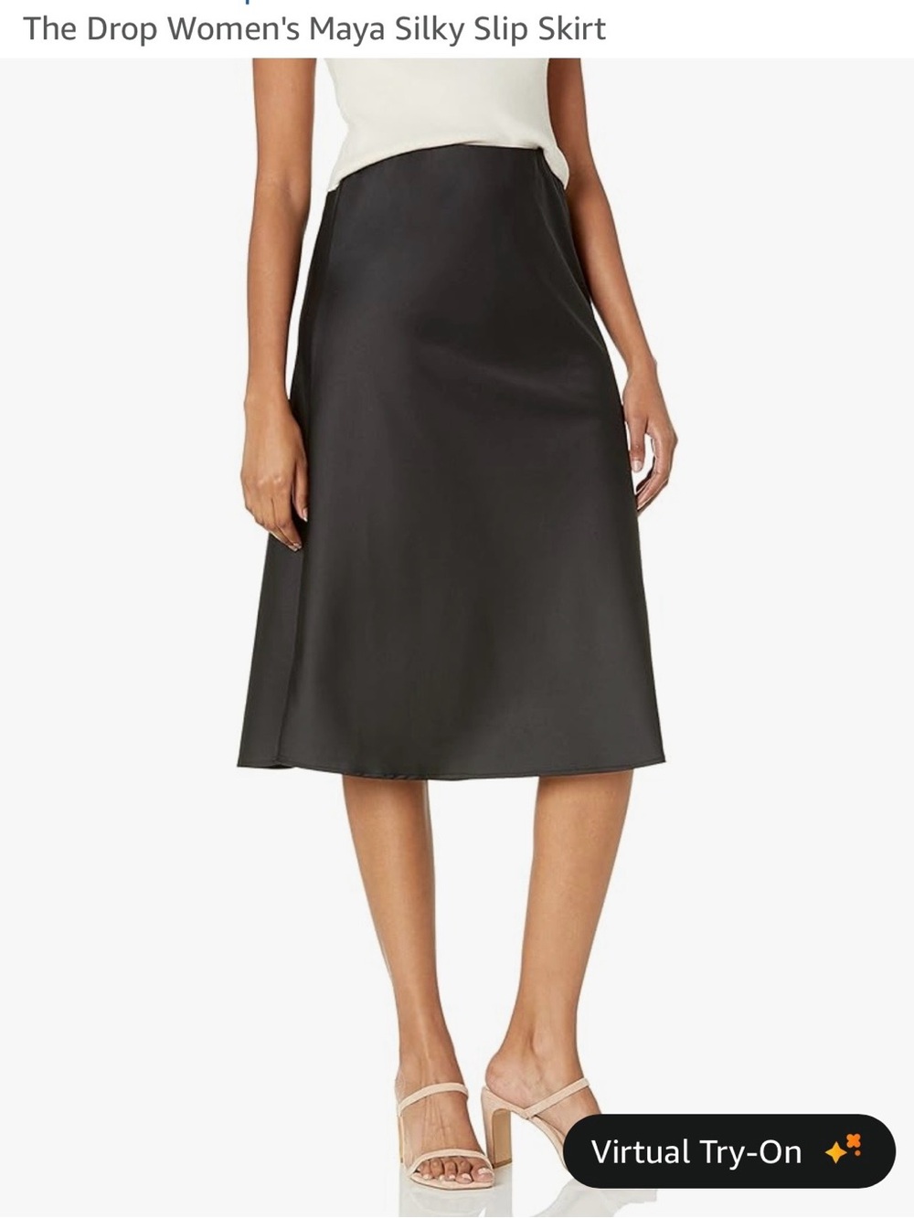 Women's Maya Silky Slip Skirt - Black